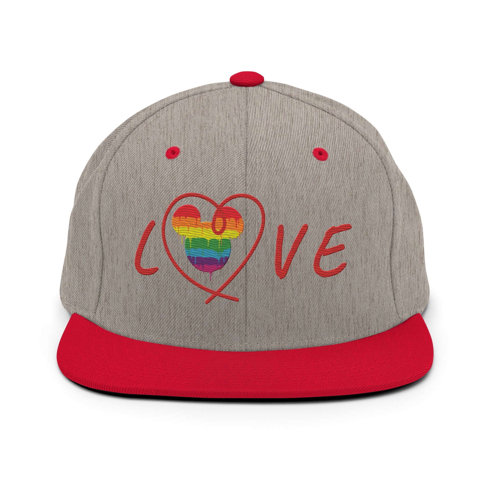 LOVE Snapback Hat – Embroidered Structured Cap - North fleece