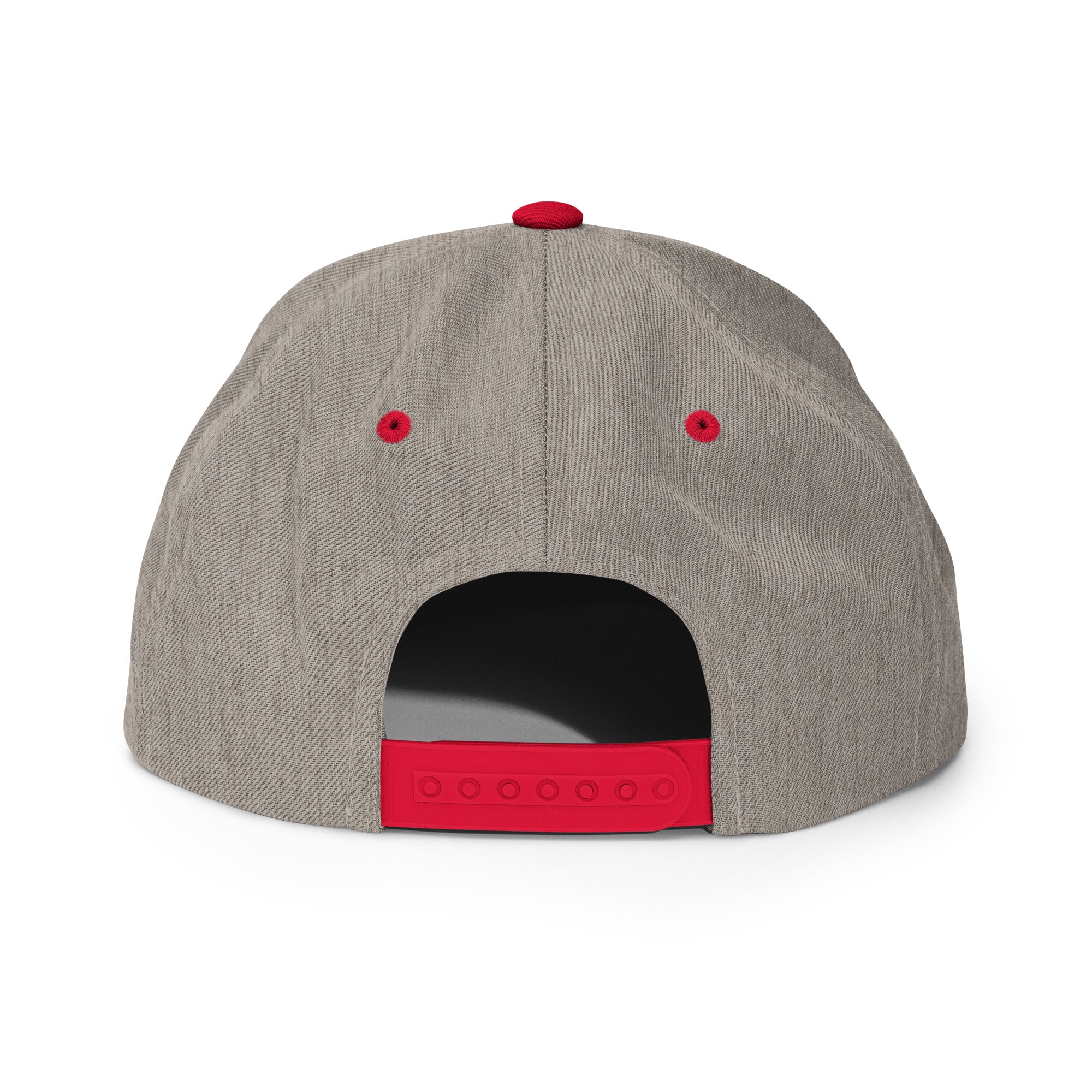 Gray cap with red accents on a white background