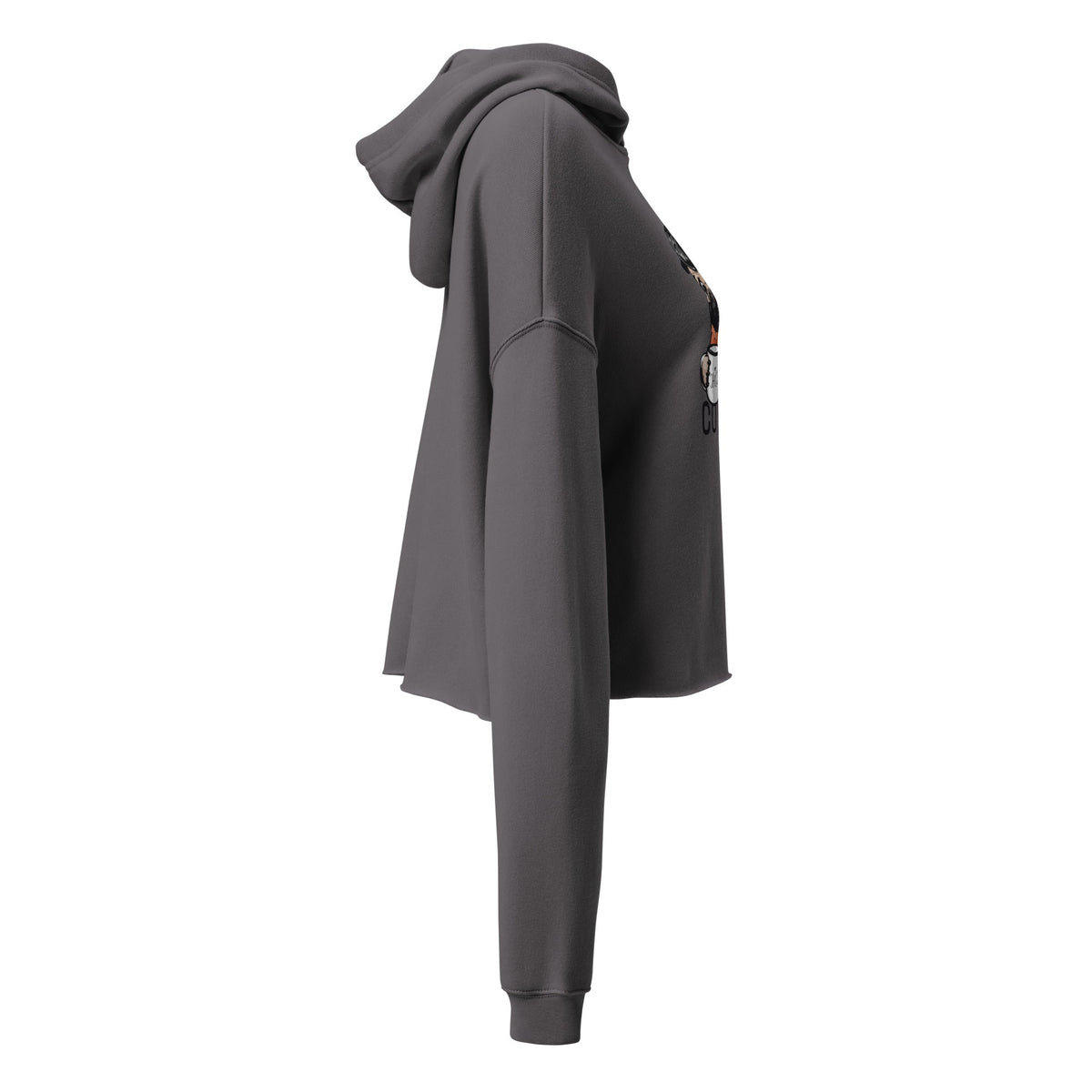 Coffee Pug Women’s Cropped Hoodie – Bold Streetwear for Dog & Coffee Lovers - North fleece