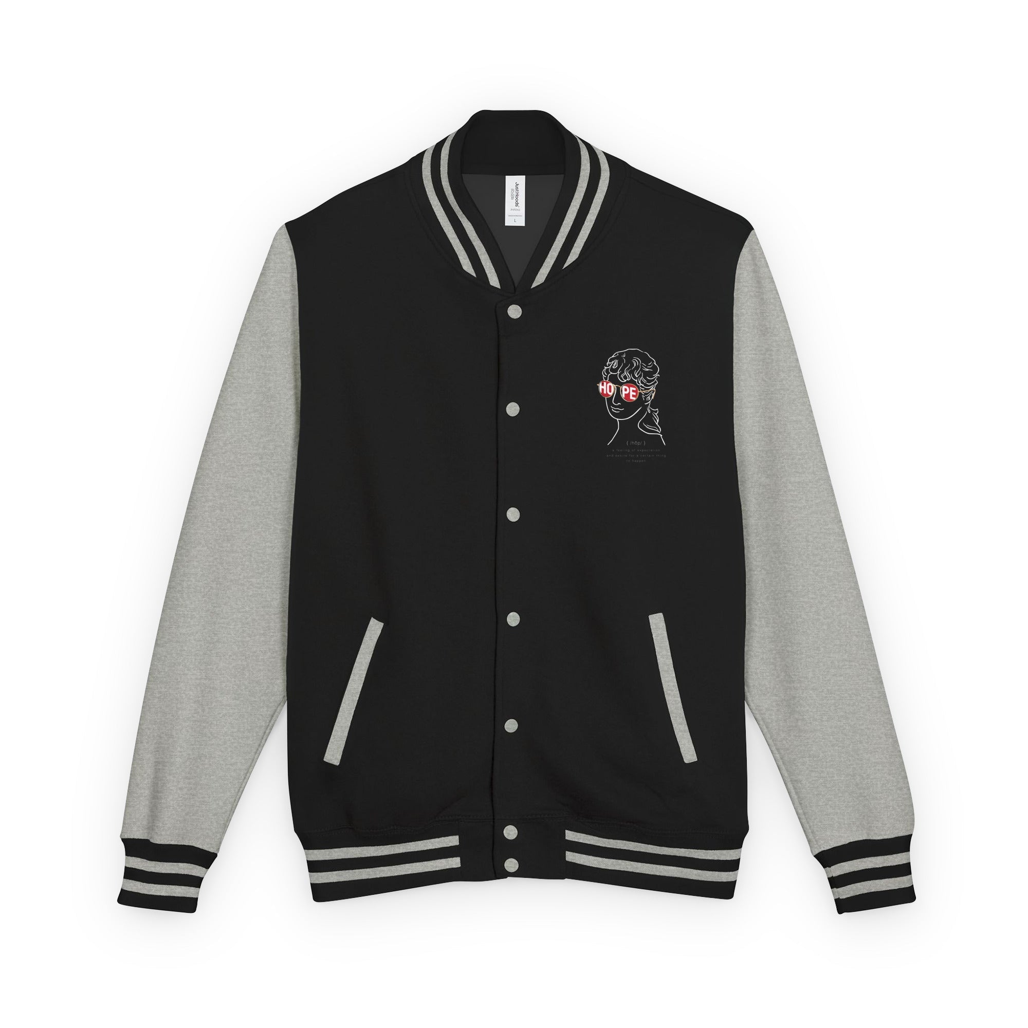 hope Varsity Jacket — Black & Gray Streetwear Edition - North fleece