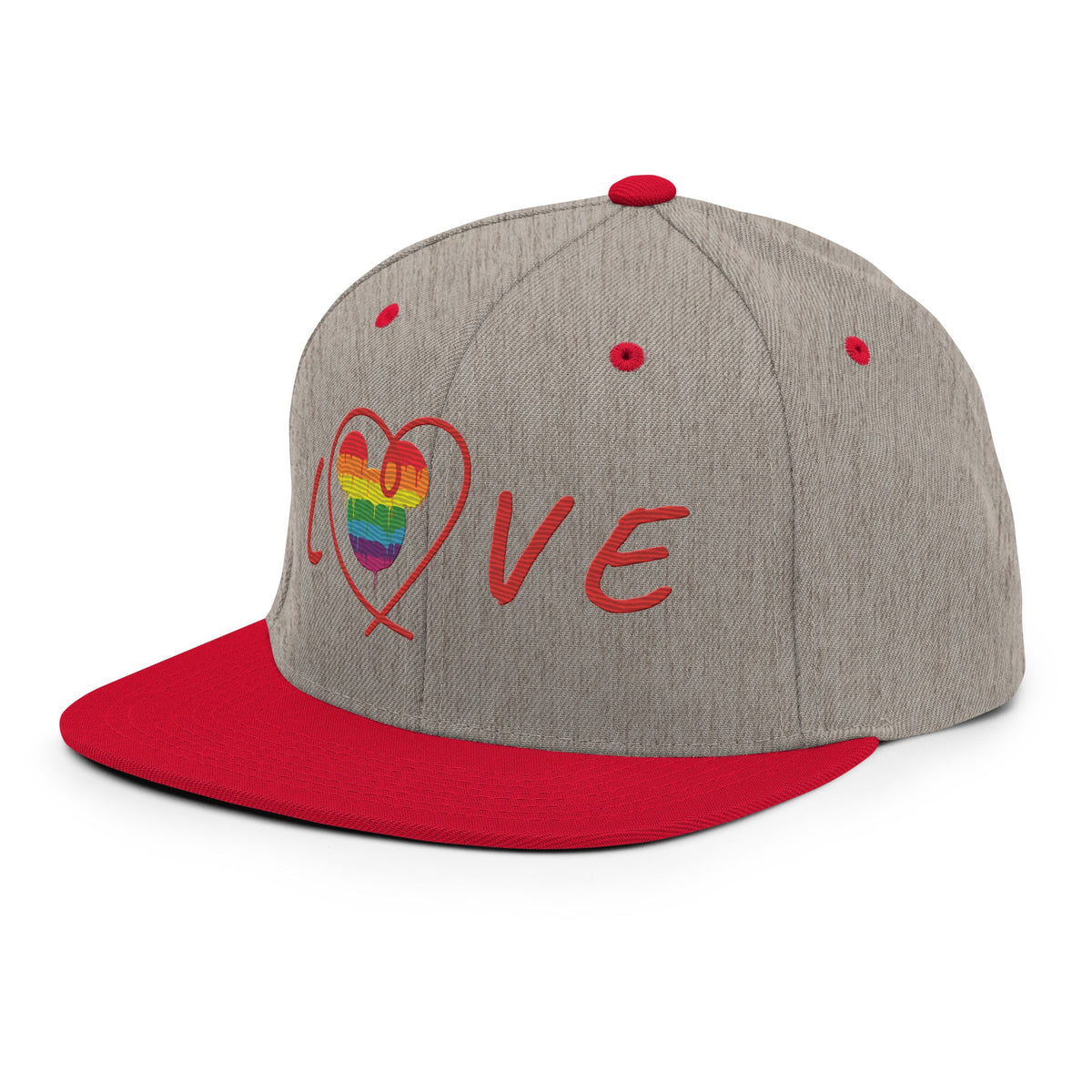 LOVE Snapback Hat – Embroidered Structured Cap - North fleece