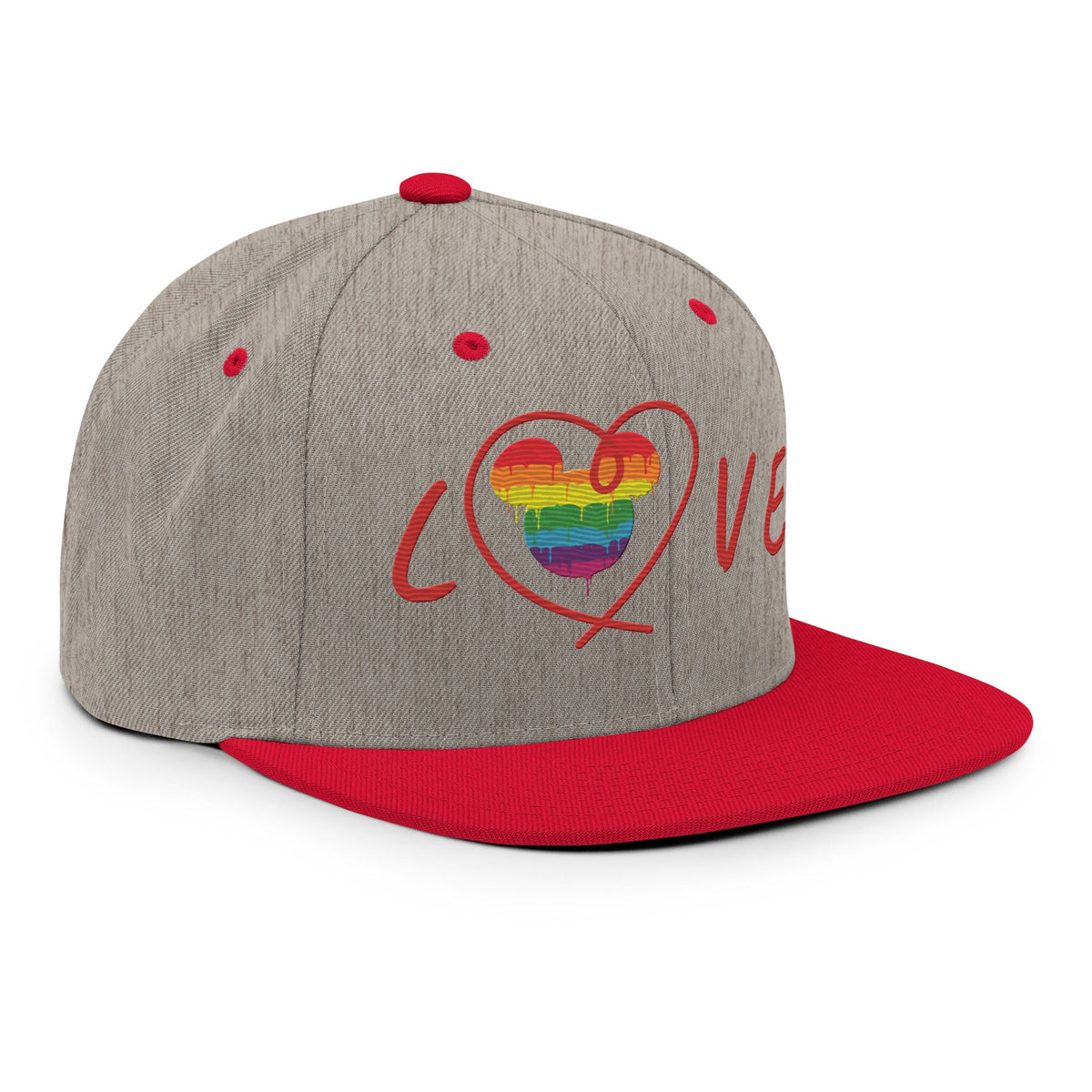 LOVE Snapback Hat – Embroidered Structured Cap - North fleece