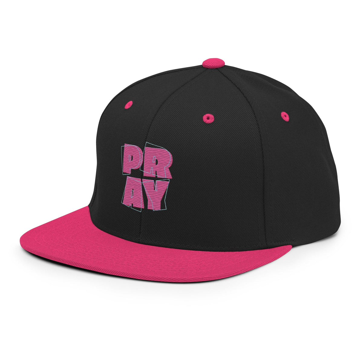 PRAY Snapback Hat Black & Pink Edition - North fleece
