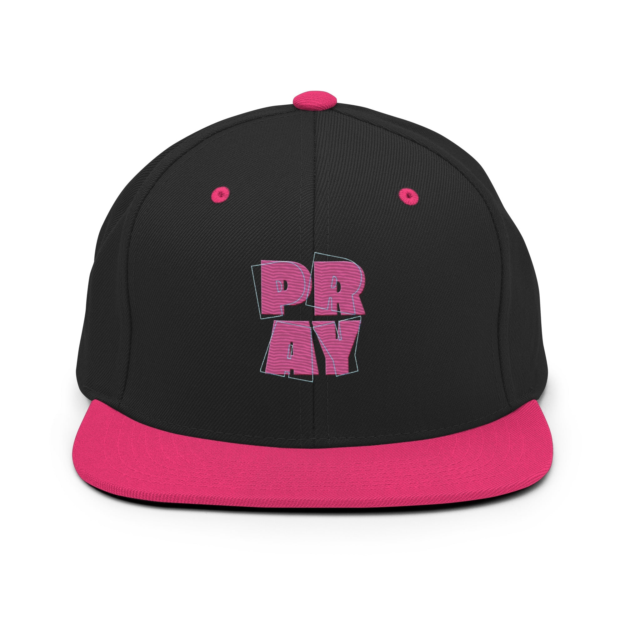 PRAY Snapback Hat Black & Pink Edition - North fleece